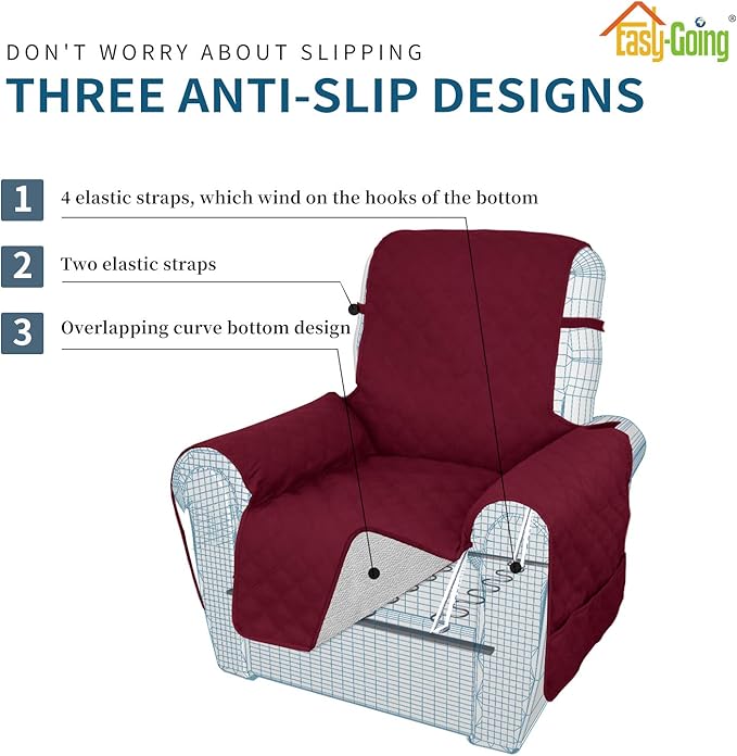 Easy-Going Sofa Slipcover Waterproof Oversized Recliner Chair Cover Non-Slip - Image 4