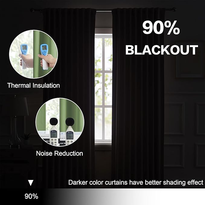DUALIFE Back Tab Blackout Curtains - Image 6