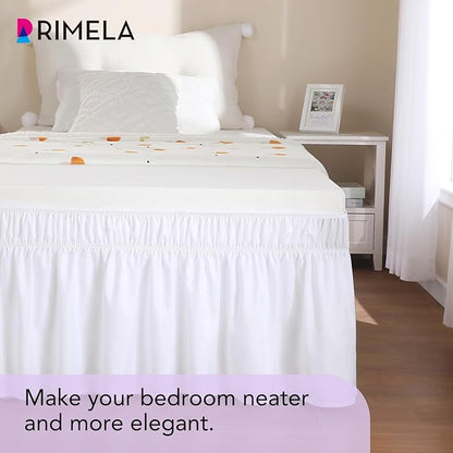 RIMELA White Bed Skirt Twin Size 15 Inch Drop, Elastic Bed Skirting - Image 8