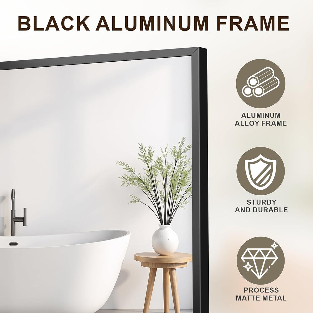 FICTOR Bathroom Vanity Mirror for Over Sink, 24" x 36", Black