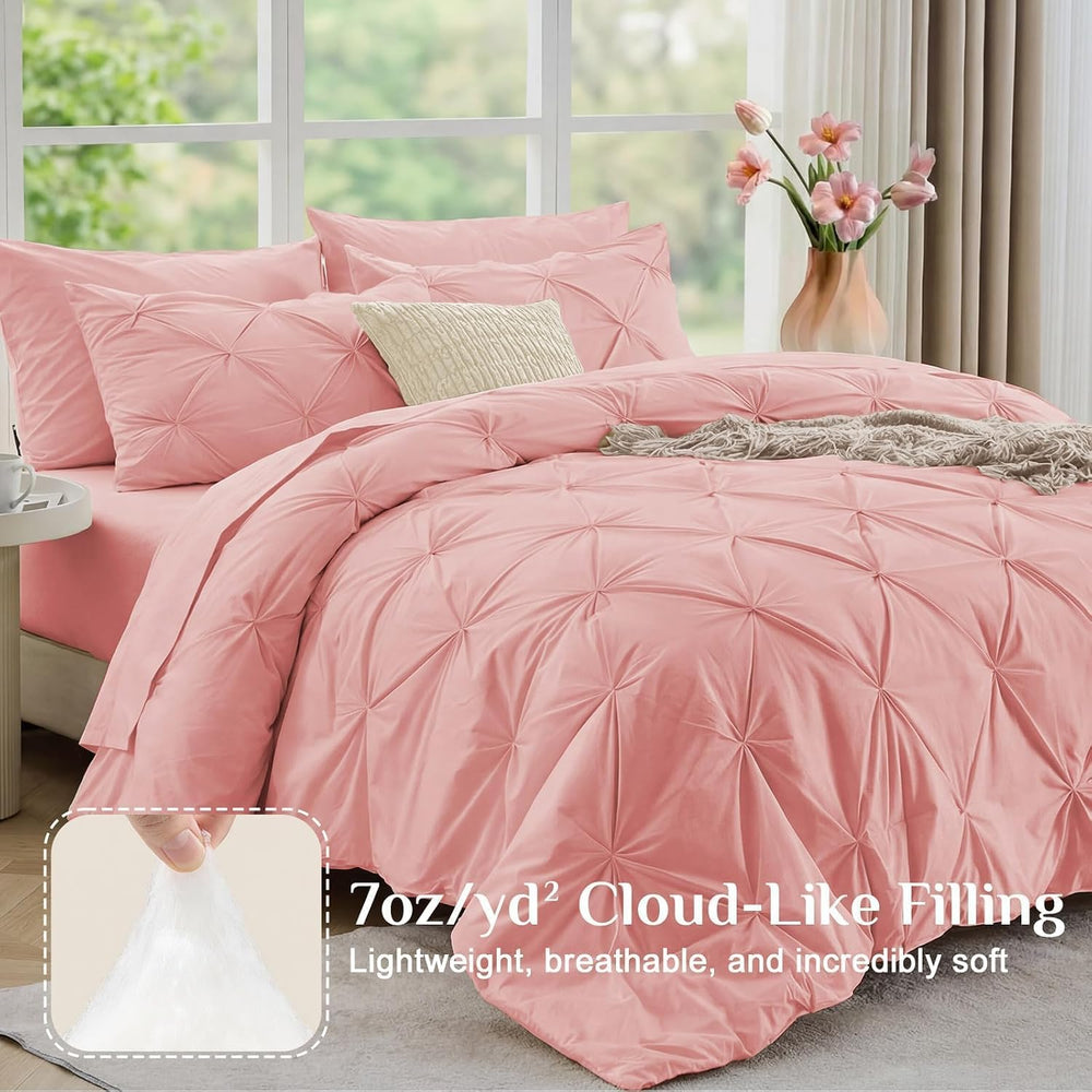 JOLLYVOGUE Queen Comforter Set 7 Pieces - Bed in a Bag Queen for All Season, ...