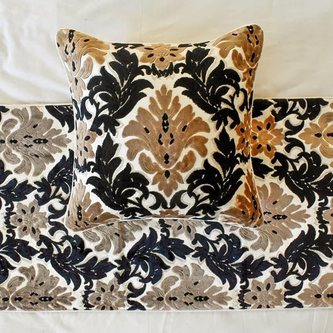 The HomeCentric King/Queen/Twin Brown Decorative King 90"x18" Bed Runner - Image 2