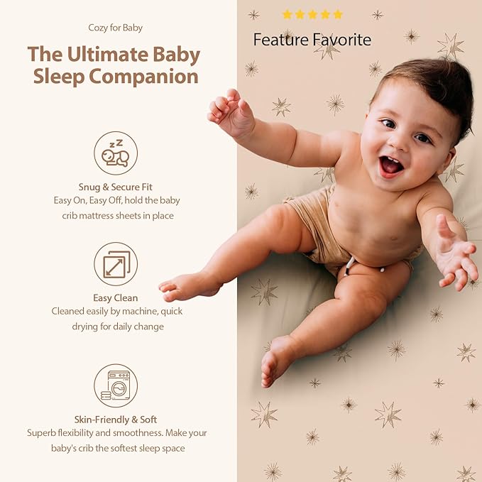 Baby Bassinet Sheets Girl Boy, Fitted Bassinet Sheet Set 3 Pack Bassinet - Image 5