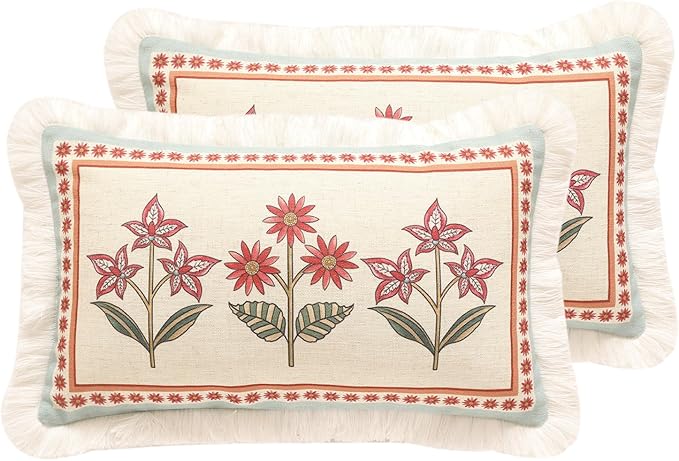 Blue Throw Pillow Covers Set of 2, Cottage Rustic Farmhouse by bilingaier
