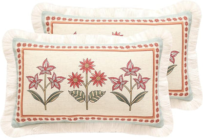 Blue Throw Pillow Covers Set of 2, Cottage Rustic Farmhouse by bilingaier