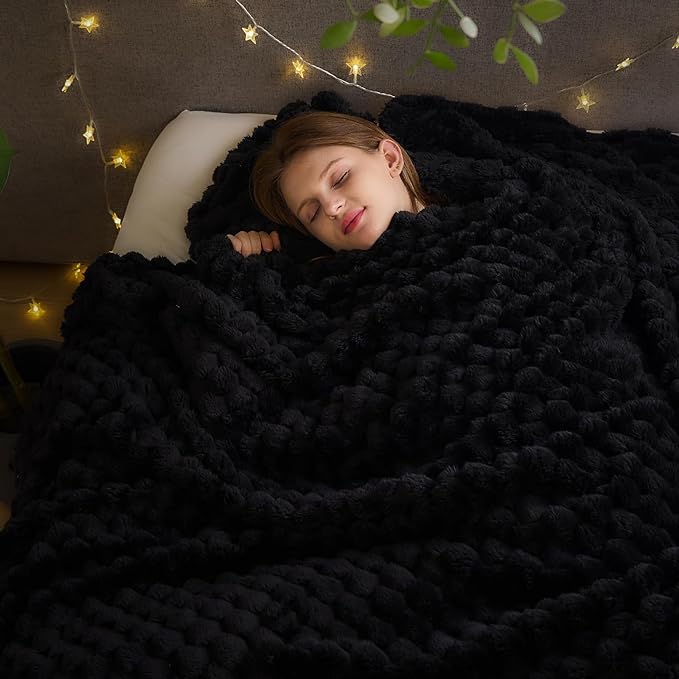 NEWCOSPLAY Super Soft Queen Blanket Black Premium Silky Flannel Fleece 3D by NEWCOSPLAY
