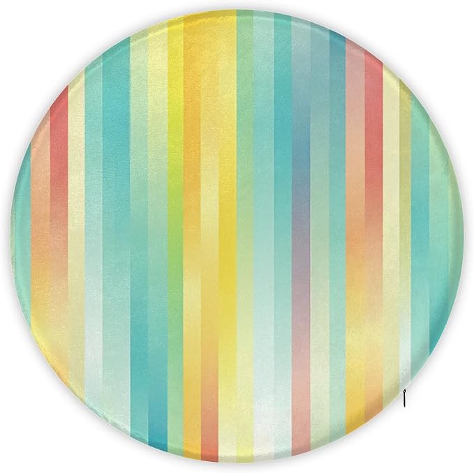 Rainbow Stripes Round Chair Cushions - Image 5