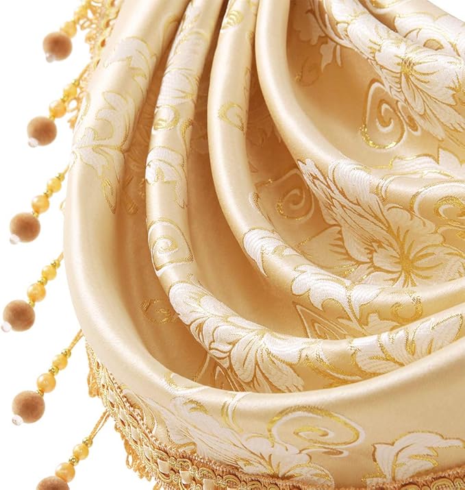 ELKCA Golden Jacquard Waterfall Valance - Image 4
