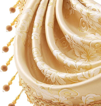 ELKCA Golden Jacquard Swag Waterfall Valance - Image 7