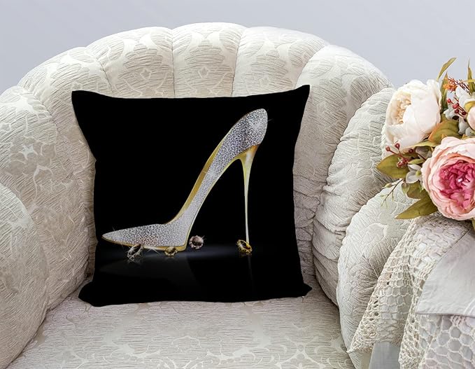 TSSOHU Square Decorative Throw Pillow Case Cushion Cover, Fashion Lady High - Image 3