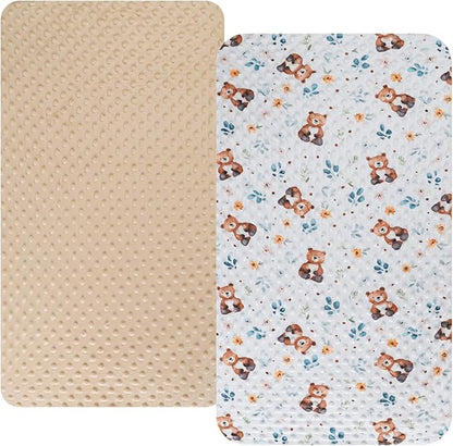 Dot Bassinet Sheet Set 2 Pack Stretch Fitted Bedside Sleeper Bassinet Sheets by Bilokonda