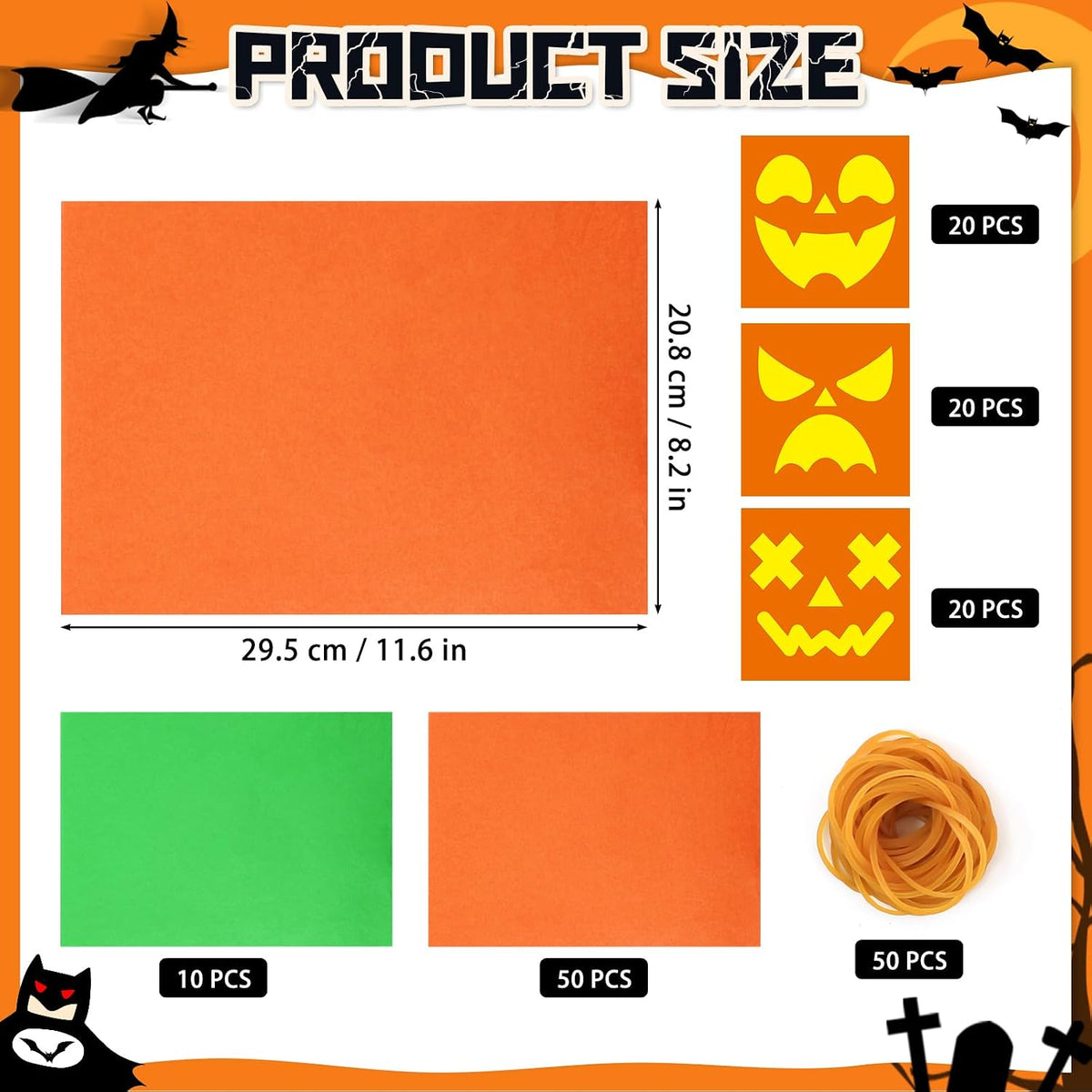 50 Pcs Halloween Pumpkin Punch Game Set, DIY Prizes Fall Party Supplies