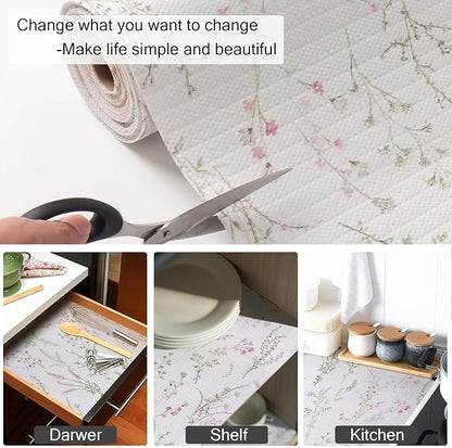 Floral Drawer and Shelf Liner for Cabinets, Non-Adhesive and Strong Non-Slip - Image 5