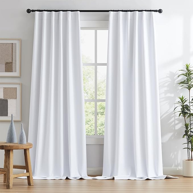 KEQIAOSUOCAI Blackout Extra Long Linen Curtains 11 ft Length Drapes - Image 2