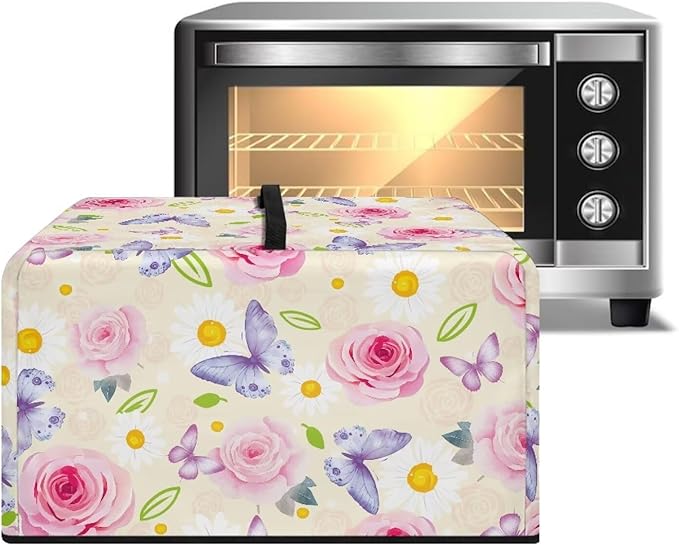 Microwave Universal Oven Dust Cover, Butterfly Rose Foldable Dust Cover - Image 2