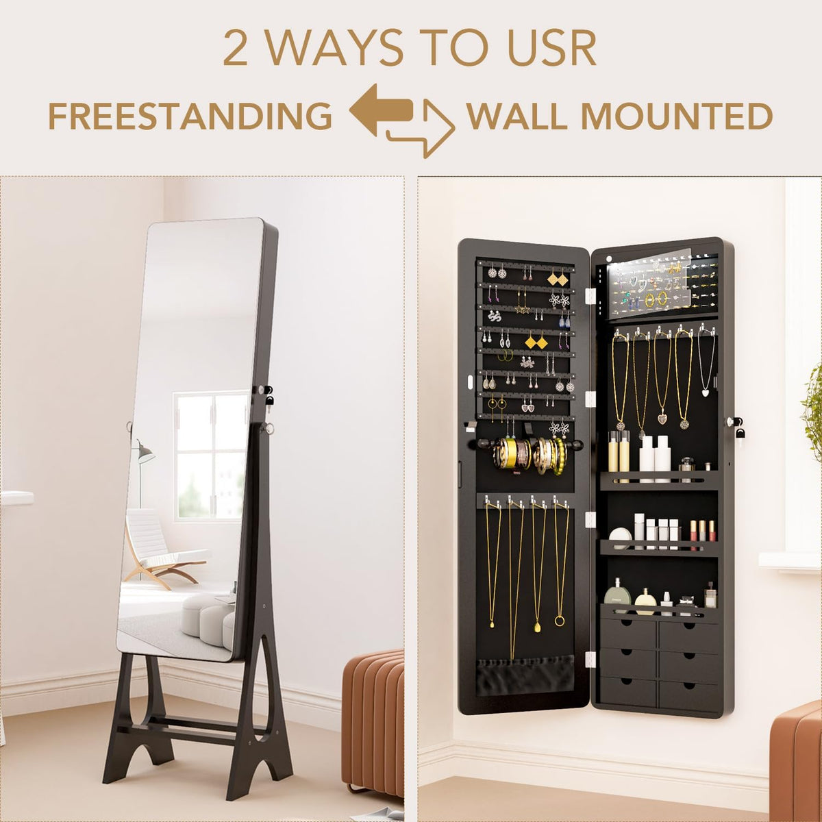 standing mirror jewelry cabinet full length mirror jewelry, package contents