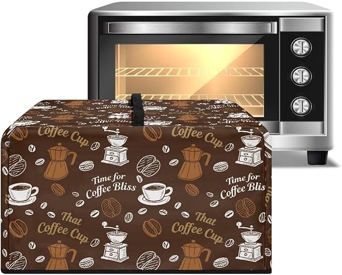 Microwave Oven Dust Cover, Coffee Heat-Resistant Waterproof Polyester Fabric - Image 2