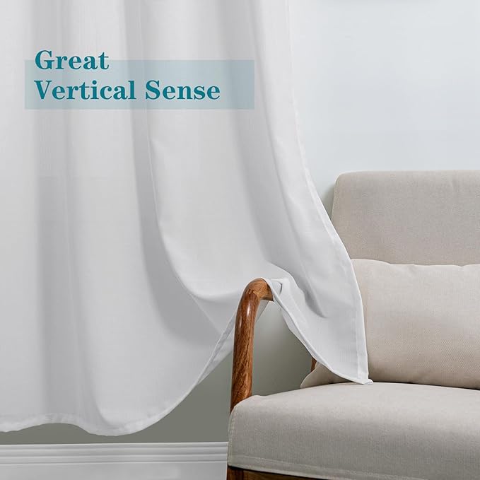 BGment Light Grey Sheer Curtains 63 Inch Length - Image 5