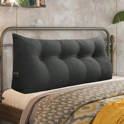 Daneey Headboard Pillow Full, Triangular Wedge Pillow Headboard, Linen-Textured by Daneey