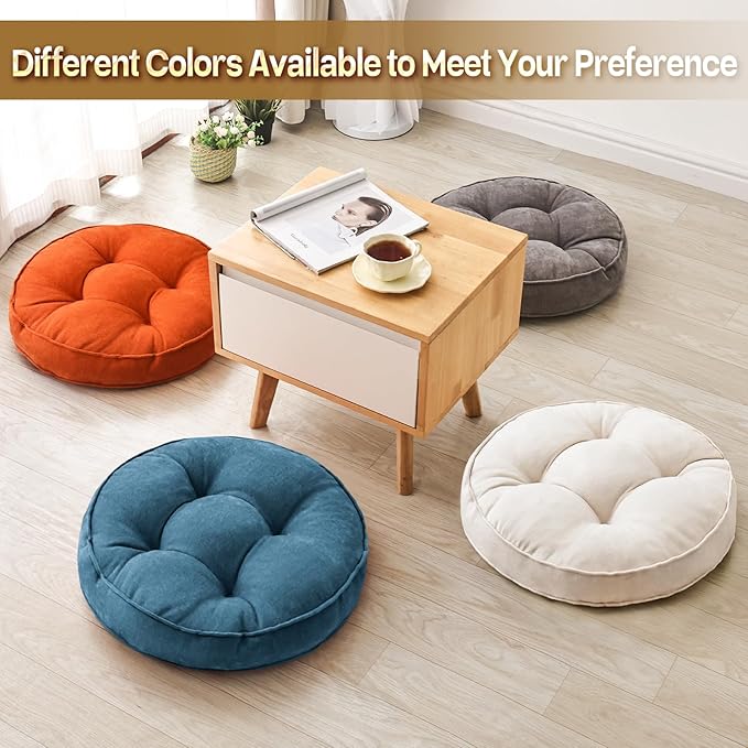 Floor Pillow Set of 2, Memory Foam Floor Cushions - Image 6