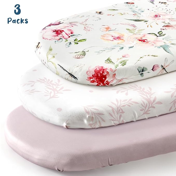 Stretch Ultra Soft Fitted Bassinet Sheet Set 3 Pack, Universal Fit - Image 2