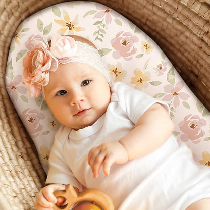 Baby Bassinet Sheets Girl Boy, Fitted Bassinet Sheet Set 3 Pack Bassinet - Image 2