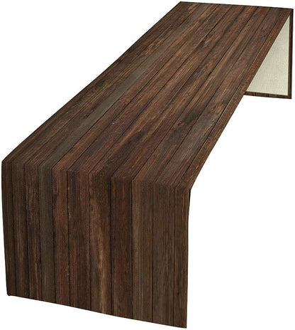 Wood Board Table Runner Farmhouse Rustic Wood Brown Barn Hardwood Kitchen by ZhiRain