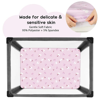 Yoofoss Pack and Play Sheets Fitted, Mini Crib Sheets 2-Pack - Image 2