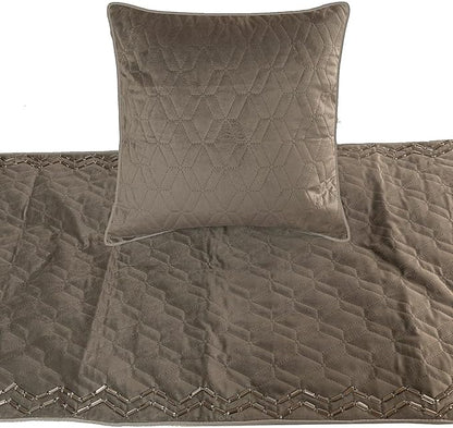 The HomeCentric King Queen Twin Gray Handmade Queen 74"x18" Bed Runner Without - Image 2