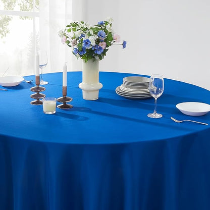 Round Tablecloth 6 Pack 108 Inch Royal Blue Tablecloths Washable Decorative - Image 5