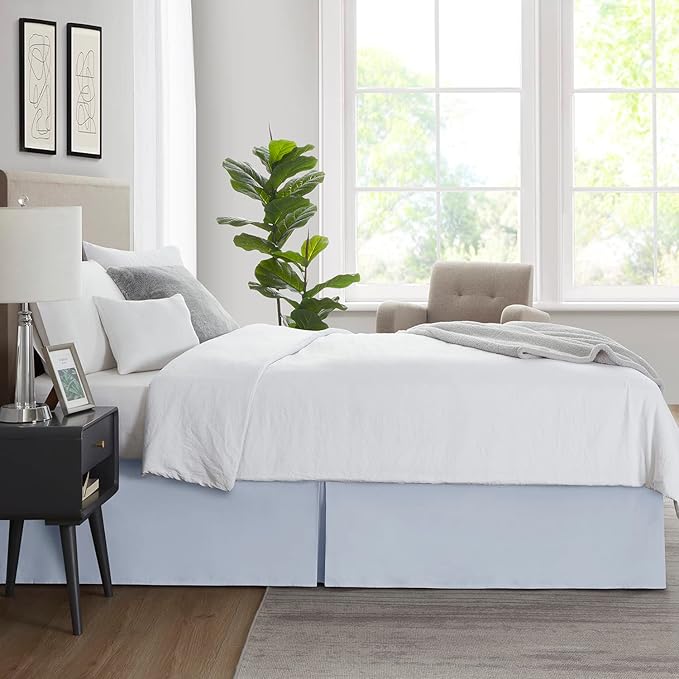 Nestl Ice Blue Full XL Bed Skirt - Image 7