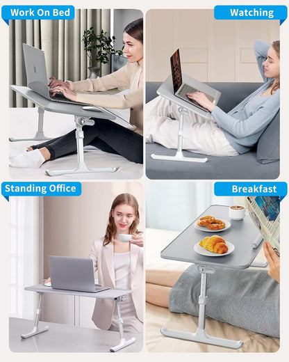 saiji non-slip leather laptop bed tray table,lap desk, package contents