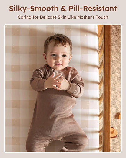 Pack and Play Sheets Fitted 3 Pack, Mini Crib Sheets - Image 2
