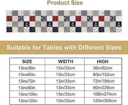 Navigation Striped Patchwork Plaid Table Runner Anchor Compass Polka Dot Table - Image 4