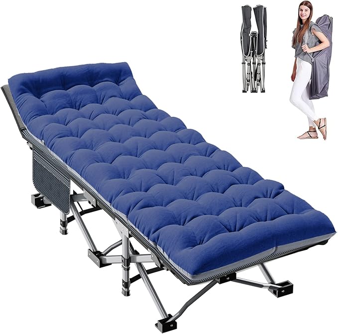 ABORON Camping Cot for Adult 28" Extra Wide, Heavy-Duty 1200D Oxford Cot for by ABORON