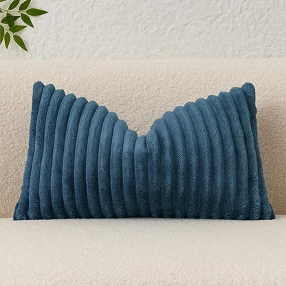 Kevin Textile Soft Plush 12x24 Inch Lumbar Pillow Cover 1 Pack, Luxury Fluffy by KevinTextile