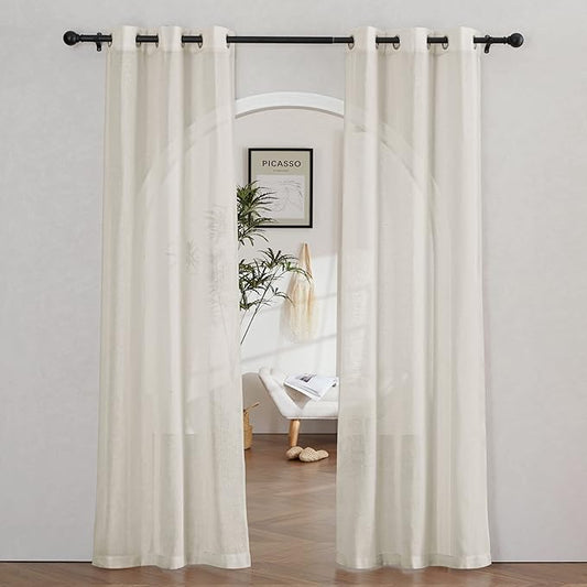 NICETOWN Flax Linen Semi Sheer Curtains by NICETOWN