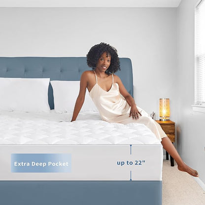 Sunflower Quilted Mattress Protector, Cotton King Cover Waterproof, Extra Deep - Image 2