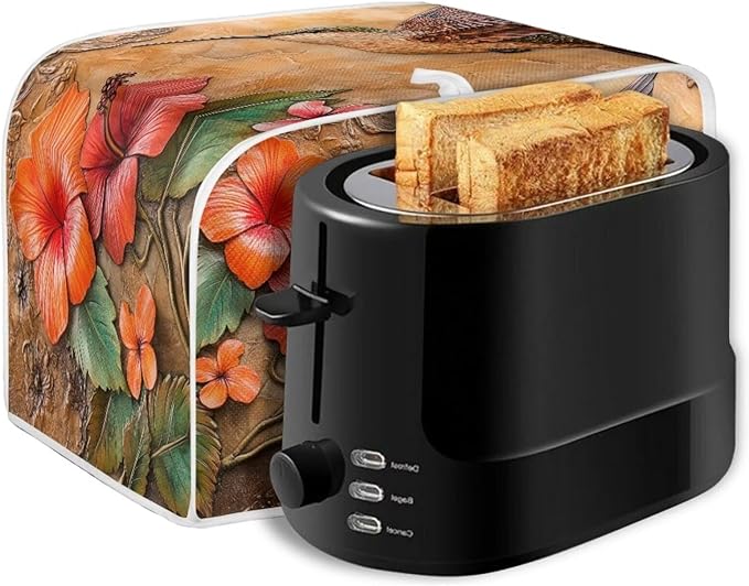 Hummingbird Printed Toaster Cover Hibiscus Printed Universal 2 Slice Oven Cover - Image 5