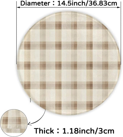Gingham Check Foam Padded Seat Cushion - Image 3