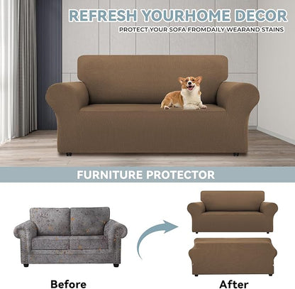 LURKA Stretch Loveseat Sofa Slipcovers 1 Piece Couch Covers - Image 3