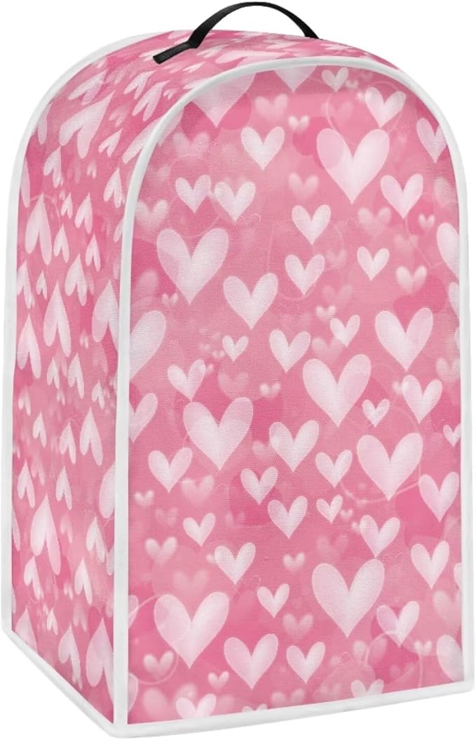 Talayituse Pink Love Heart Print Blender Dust Cover, Fingerprint Protection - Image 2