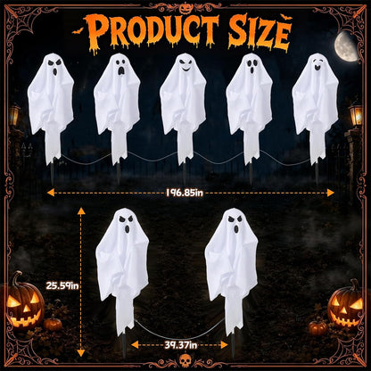 5 Pack Halloween Decorations Outdoor - Solar Ghost Light for Yard Decor