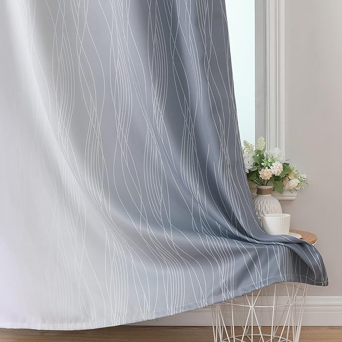 Estelar Textiler Full Room Darkening Greyish White and Grey Blackout Curtains - Image 6