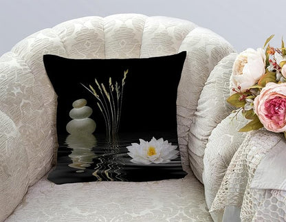 TSSOHU Decorative Throw Pillow Cover Asian Zen Stone, Pillow Covers 18"x 18" - Image 3