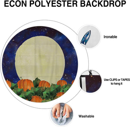 Allenjoy 96" x 72" Halloween Great Pumpkin Field Photography Backdrop with Photo Booth Props, Party Decorations, Supplies and Favors