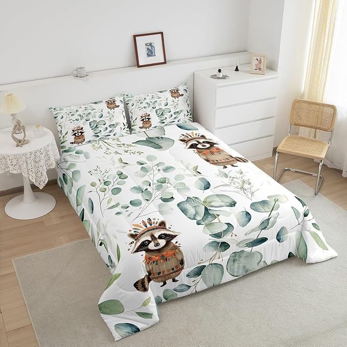 Erosebridal Cute Raccoon Bedding Full Size - Image 4