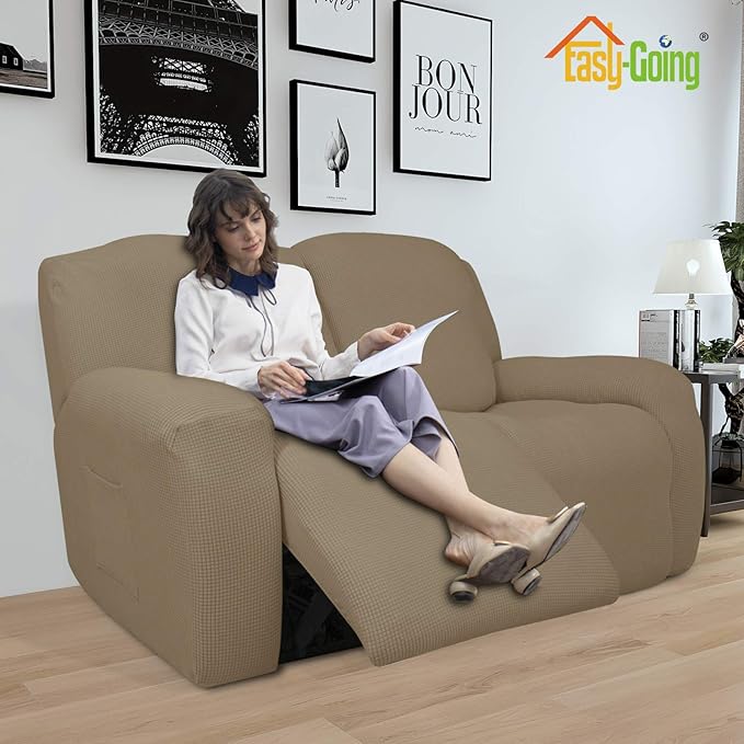 Easy-Going 6 Pieces Recliner Loveseat Stretch Sofa Slipcover Sofa Cover - Image 2