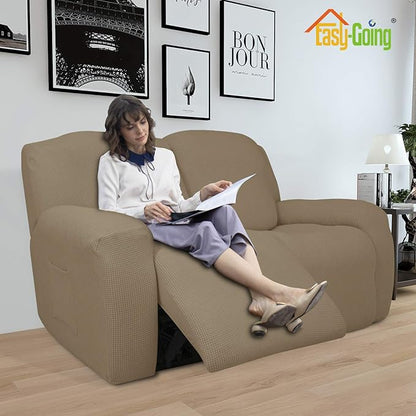 Easy-Going 6 Pieces Recliner Loveseat Stretch Sofa Slipcover Sofa Cover - Image 2