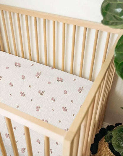 Muslin Bedside Bassinet Sheets 2 Pack, 33x20 Fitted Ultra Soft & Breathable - Image 7